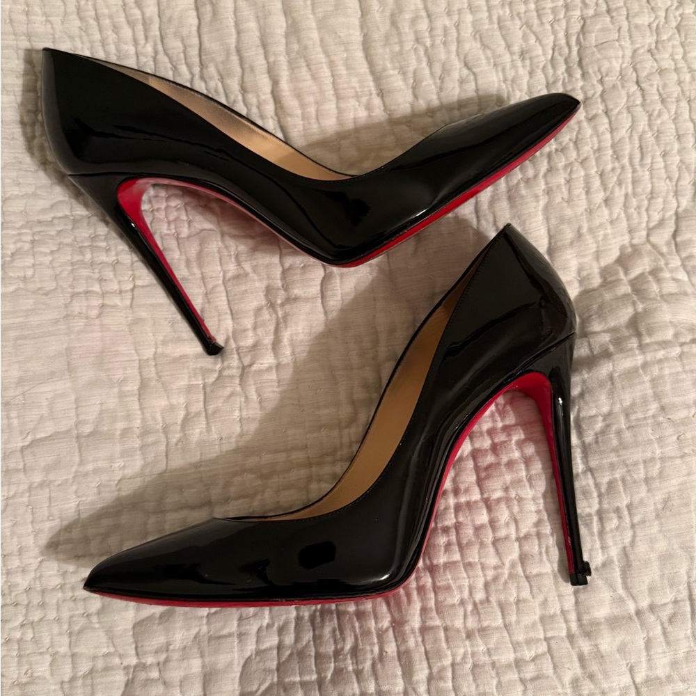 Christian Louboutin Pigalle Follies 100mm Patent Leather Black Heels size 39 EU - Picture 3 of 10
